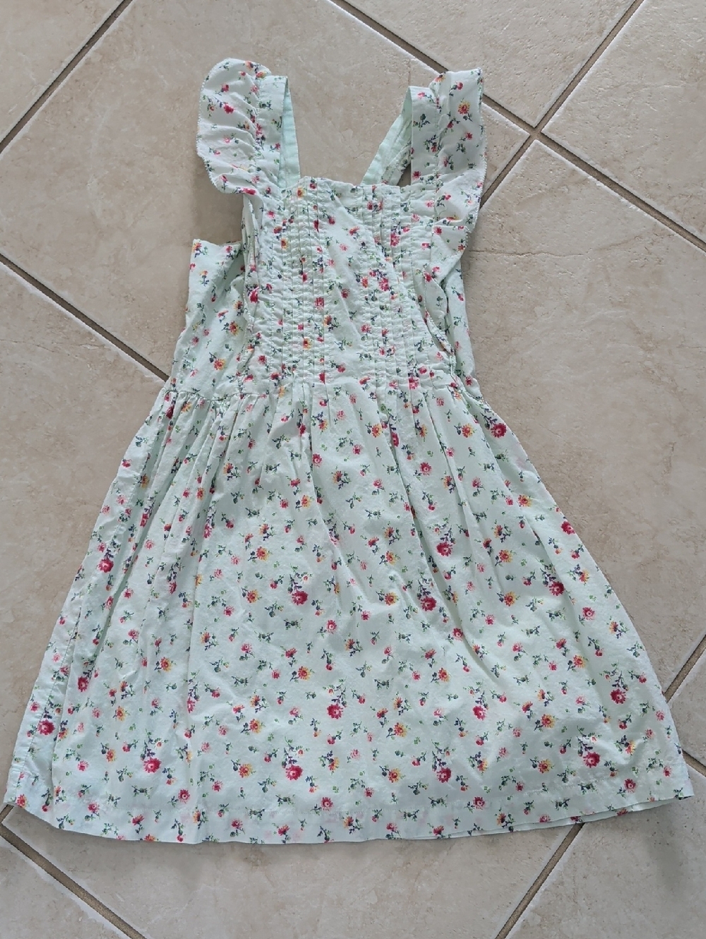 GAP Girls Size 8 Mint Green Floral Sundress with Ruffle Straps